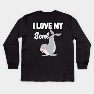 I Love My Seal Kids Long Sleeve T-Shirt